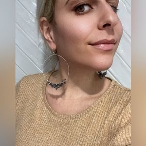 Faux pearl hoop earrings